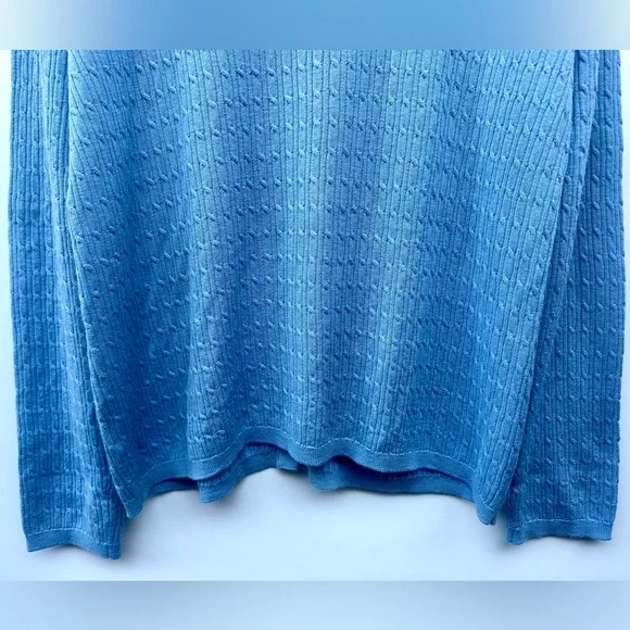 EUC Pendleton Merino Cable Knit Blue Textured Women's Cardigan Sweater, XL - Picture 8 of 12